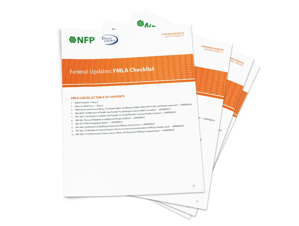 A stack of FMLA checklists.